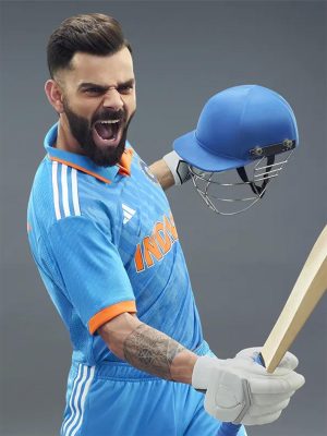 Team India World Cup Jersey With Name And Number (Tri-Colour Stripes) - Image 3