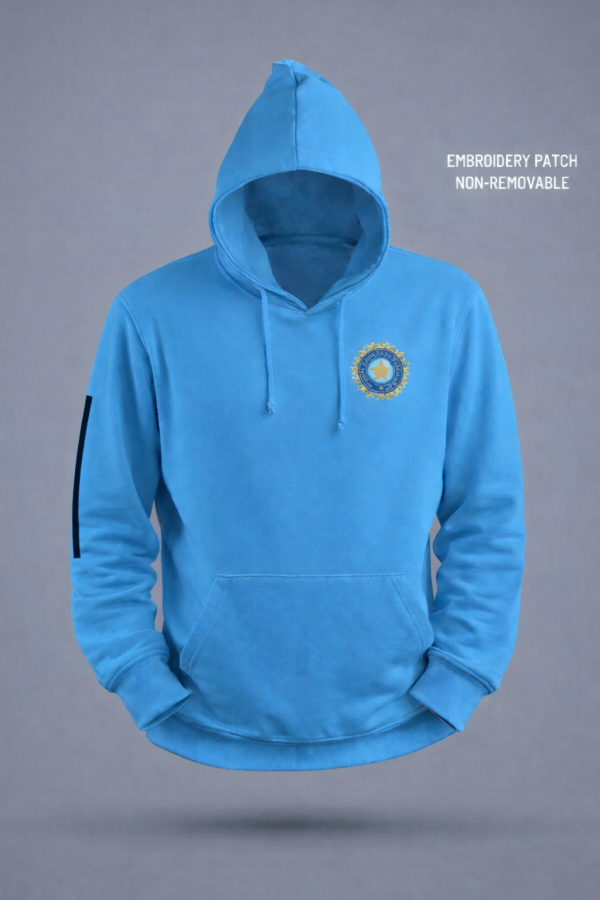 indian team hoodie blue front Indian cricket team hoodie