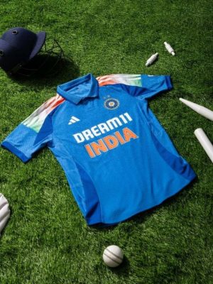 Team India CT Jersey 2025 Tri Color Gradient Premium Jersey  - With Name And Number - Image 2