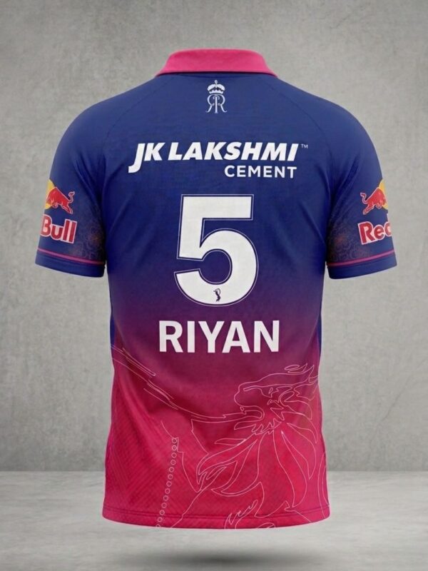 Rajasthan Royals Jersey 2026 | Name and Number | Premium 2 Rajasthan Royals Jersey 2026 back teehub