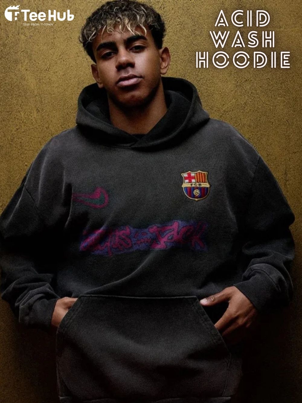 Barcelona Travis Scott Hoodie - Oversized - Acid Wash - Premium