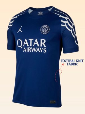 PSG 4th kit fan version with bold patterns and minimalist collar