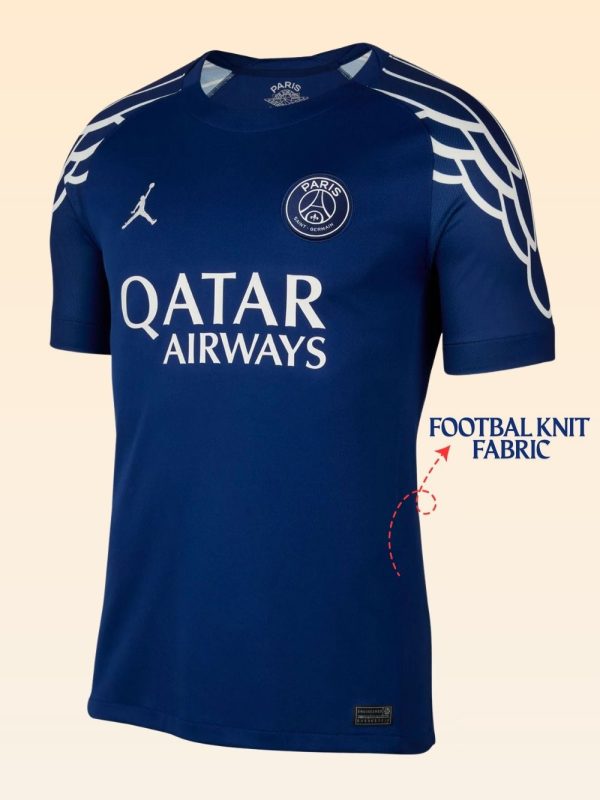 PSG 4th kit fan version with bold patterns and minimalist collar