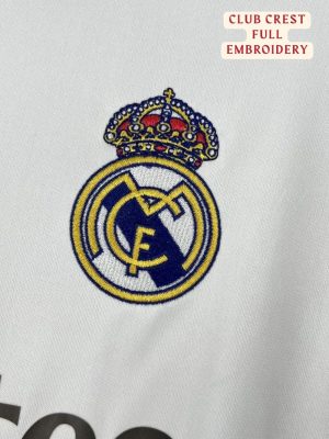 Front and back view of Real Madrid’s 2025/26 jersey featuring player customization.