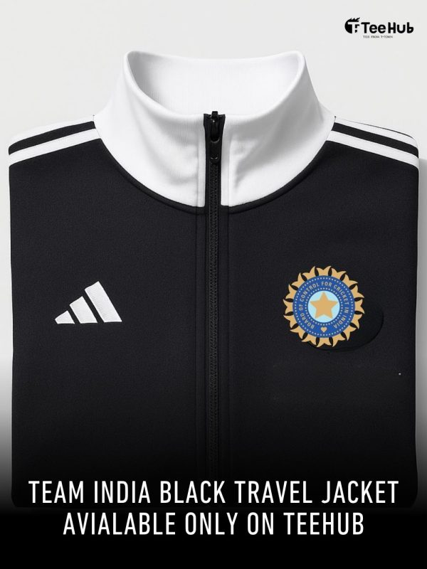team india travel jacket black 2023 edition