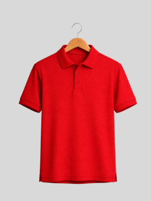 plain polo tshirt red front