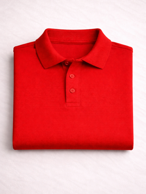 plain polo tshirt red folded