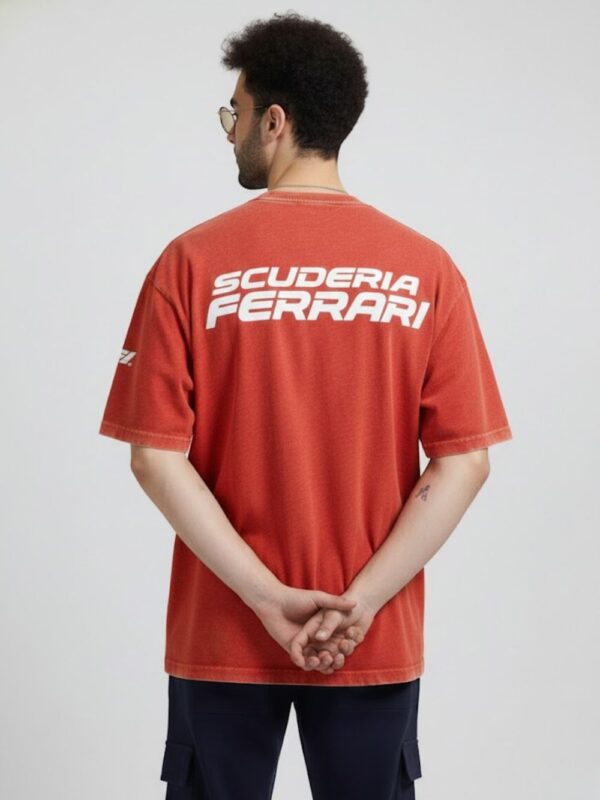 F1 Ferrari Acid Wash T Shirt - Red 1 Lewis Hamilton Ferrari acid wash t-shirt oversized fit | premium F1 merch