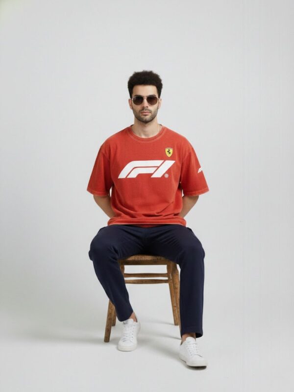 F1 ferrari tshirt acid wash (5) Ferrari F1 acid wash oversized t-shirt inspired by Lewis Hamilton | F1 merch India