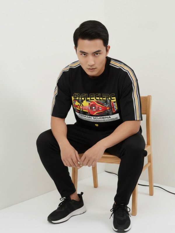 Charles Leclerc Oversized Tshirt teehub posing Ferrari