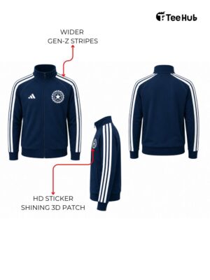 Team India New Travel Jacket Blue And White - Image 2