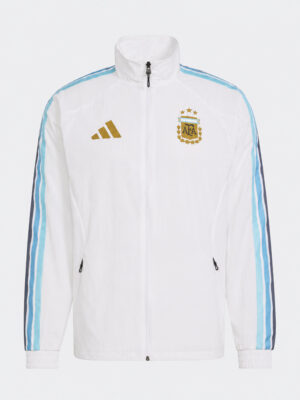 Argentina Anthem Jacket 8 Messi inspired Argentina football anthem jacket premium white jacket TeeHub exclusive