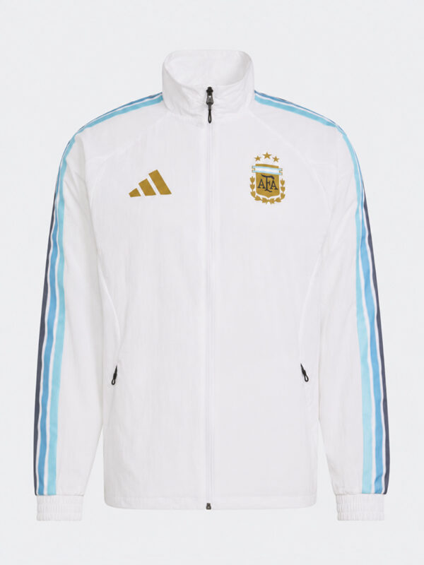 Argentina Anthem Jacket 1 Messi inspired Argentina football anthem jacket premium white jacket TeeHub exclusive