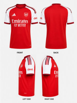 Arsenal FC 26/27 Home Jersey | Name & Number Edition 13 Premium Arsenal FC 26/27 Home Jersey with personalized name and number, lightweight sports fabric, regular fit, only on TeeHub.