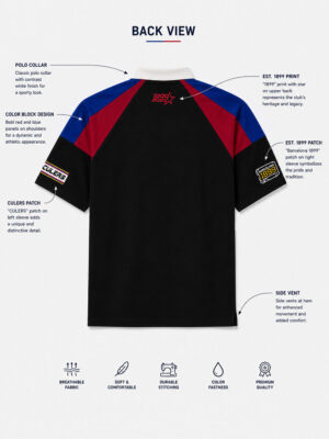 FCB Oversized Racing Polo - 100% Cotton 12 FCB Racing Barca oversized drop shoulder polo shirt in 100% cotton with premium half zip design, exclusive TeeHub collection.