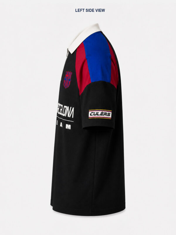 FCB Oversized Racing Polo - 100% Cotton 3 Premium FCB oversized half zip polo shirt with drop shoulder and soft 100% cotton fabric, exclusive to TeeHub.