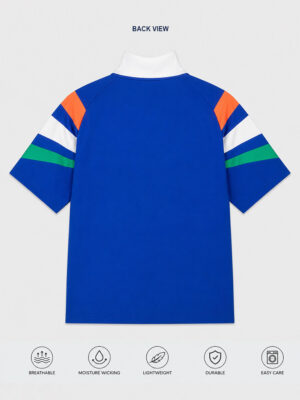 Team Indian Shoulder Tricolor T Shirt 7 India Cricket Lifestyle Jersey with tricolor shoulder design, V-neck regular fit cricket T-shirt by TeeHub.