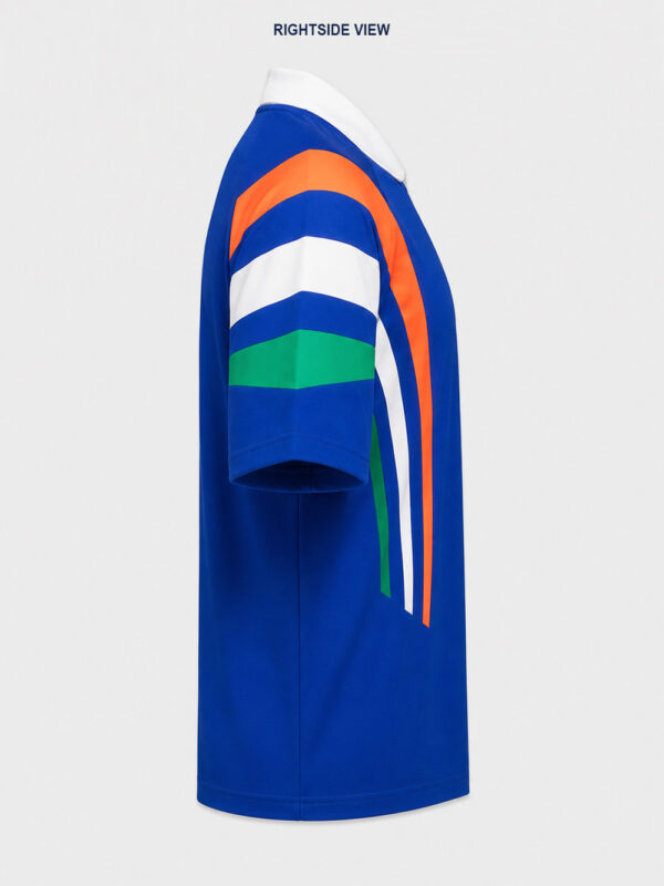 Team Indian Shoulder Tricolor T Shirt 3 Premium Team India Shoulder Tricolor cricket T-shirt by TeeHub featuring V-neck and regular fit for cricket fans.