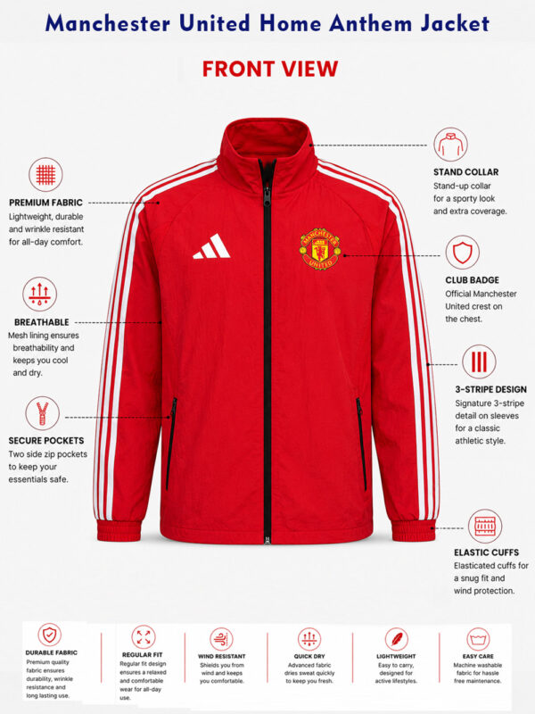 Manchester United Anthem Jacket 5 Buy Manchester United Home Anthem Jacket online with regular fit only on TeeHub