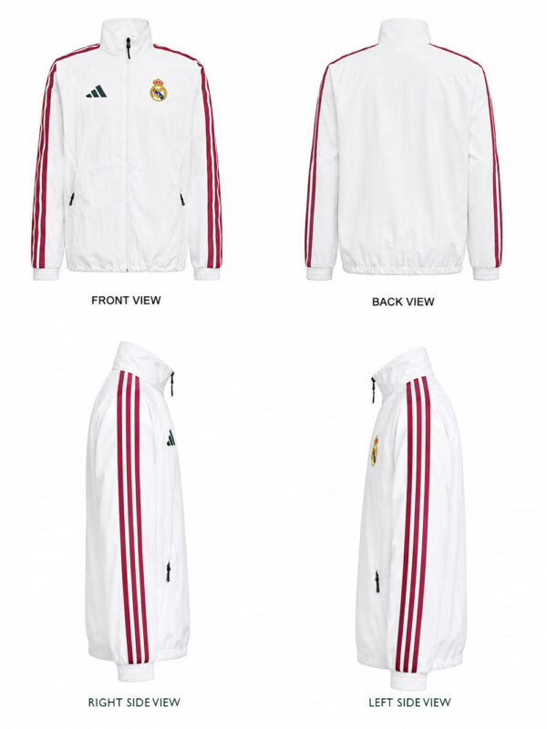 Real Madrid Anthem Jacket 4 Real Madrid full zip anthem jacket with regular fit and premium sports fabric available at TeeHub.