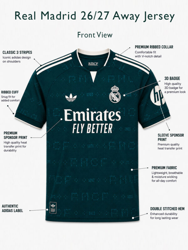 Real Madrid 26/27 Away Jersey 3 Real Madrid Away Jersey 26/27 New Season football jersey by TeeHub.