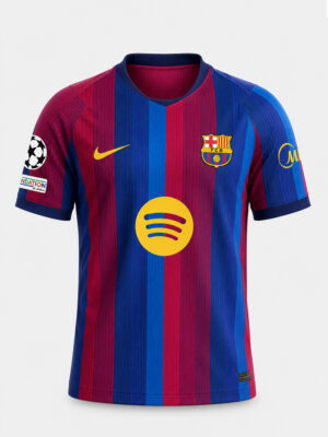 FC Barcelona Jersey 2026/2027 in premium fabric with customized name and number, regular fit football jersey available only on TeeHub.