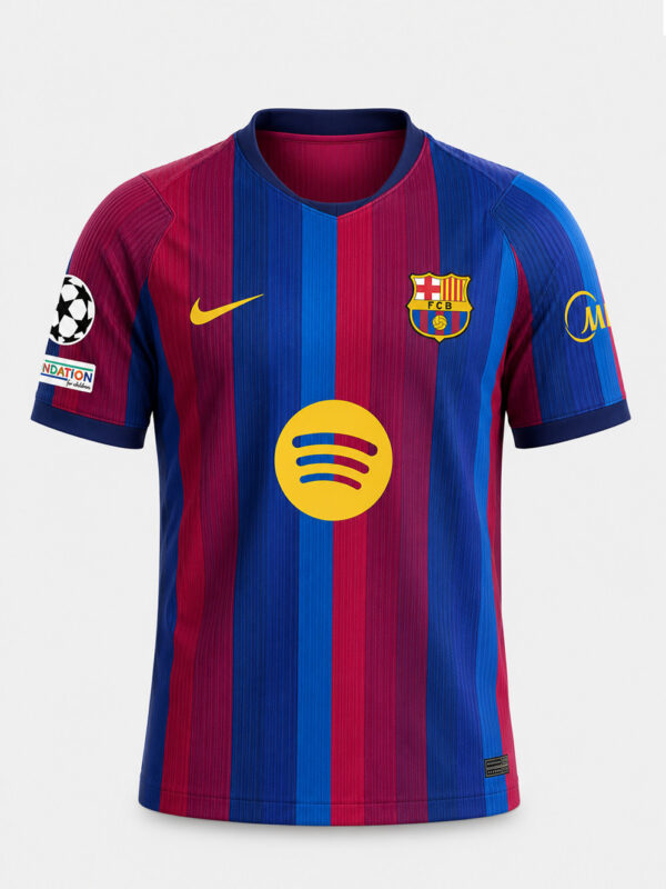 FC Barcelona Jersey 2026/2027 in premium fabric with customized name and number, regular fit football jersey available only on TeeHub.