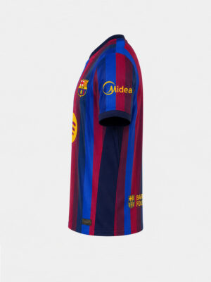FC Barcelona 2026/2027 customized football jersey with premium soft fabric and iconic blaugrana stripes, exclusive to TeeHub.