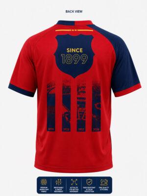 Premium Barcelona 2026/2027 Home football jersey with personalized name and number, breathable sports fabric from TeeHub.
