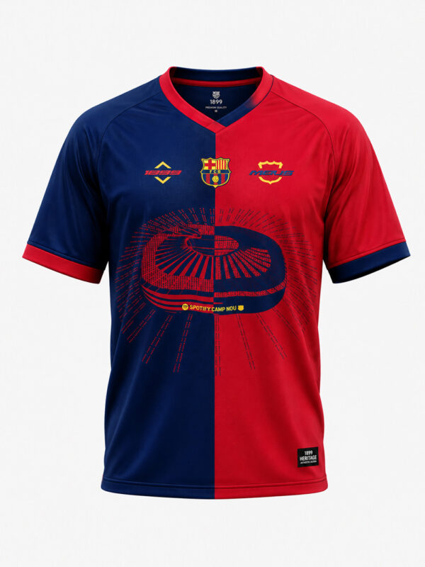 Barcelona 2026/2027 Home Jersey with customized name and number, premium soft sports fabric, regular fit, available only on TeeHub.