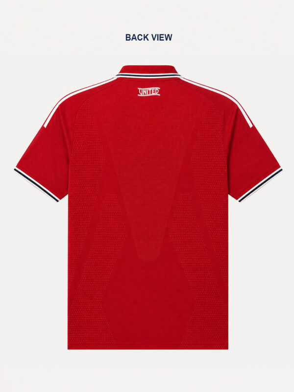 ALT TEXT Manchester United 2026/27 Home Jersey in premium football fabric with personalized name printing, available only on TeeHub.