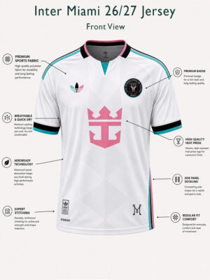 Inter Miami 26/27 Jersey โ New Season 7 Inter Miami 26/27 football jersey premium sports apparel available on TeeHub.