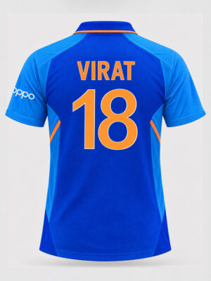 Team India 2018 Blue Cricket Jersey Limited Edition by TeeHub with custom name and number.