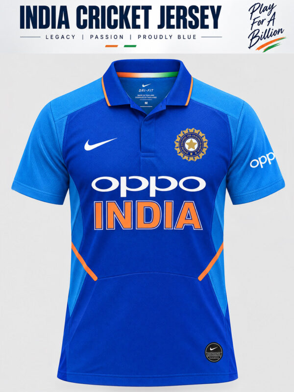 Team India 2018 Blue Limited Edition Cricket Jersey with customized name and number.