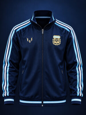 Messi Farewell Jacket 2026 | Premium Edition 11 Messi Farewell Jersey 2026 Premium Edition in regular fit with stand-up collar and full closure zipper.