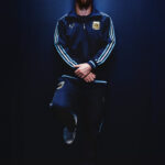 Alt Text: Messi Farewell Jersey 2026 Premium Edition with Argentina FC design, stand-up collar and full closure zipper by TeeHub.