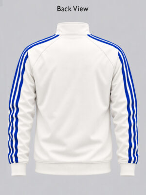 White and Blue Team India-inspired Big Stripes Jacket for cricket fans by TeeHub.