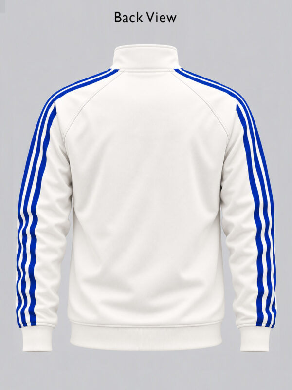 White and Blue Team India-inspired Big Stripes Jacket for cricket fans by TeeHub.