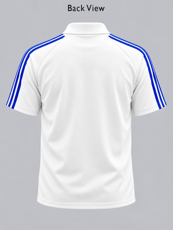 Team India New White and Blue Polo T Shirt - Big Stripes 1 Team India New White and Blue Polo T-Shirt with Big Stripes, premium sports fabric and regular fit by TeeHub.