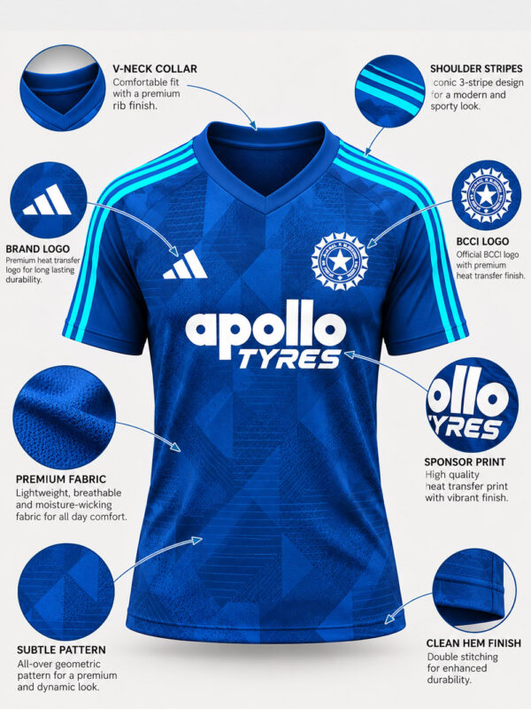 Team India New Blue Training Jersey for cricket players and fans, available from TeeHub.