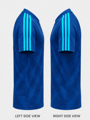 Blue Team India-inspired cricket training jersey designed for practice sessions and sporty everyday wear.